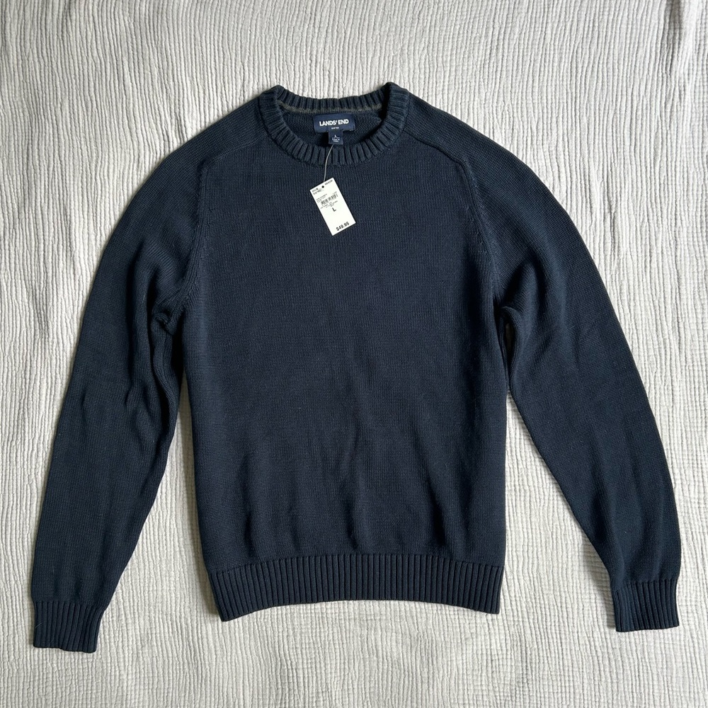 NWT Lands' End Men’s Navy Crewneck Sweater